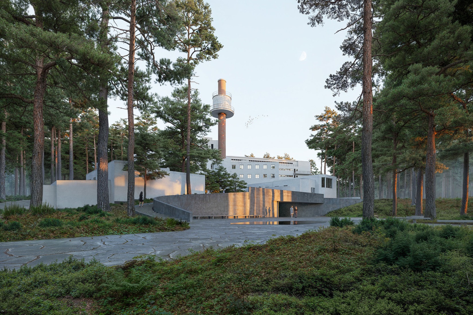 Master plan for the Paimio Sanatorium by Snøhetta. Rendering by Proloog/Snøhetta. 