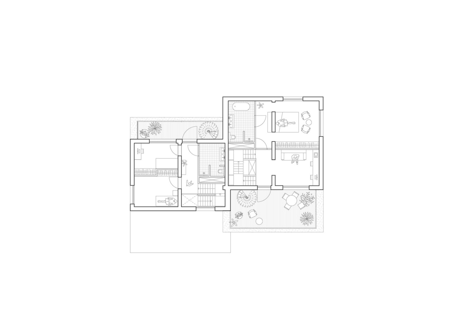 Casas adosadas tipo C, plano de segunda planta. «Common Woods» por Space&Matter.