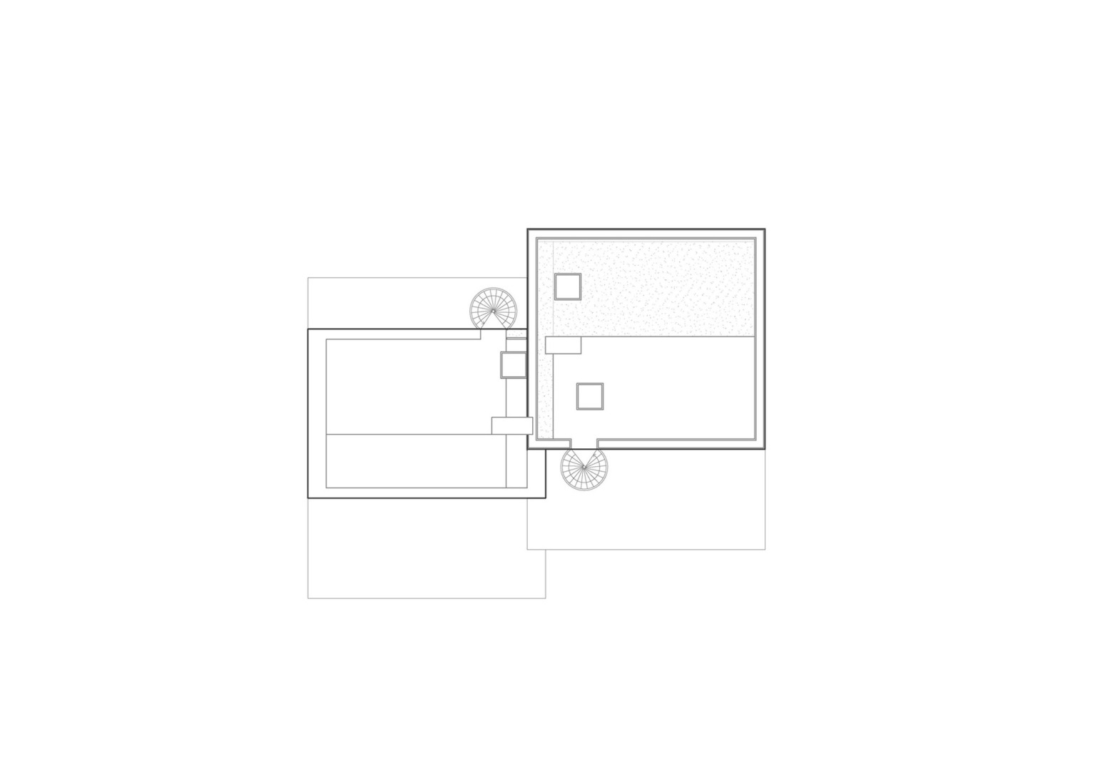 Casas adosadas tipo C, plano de planta de cubierta. «Common Woods» por Space&Matter.