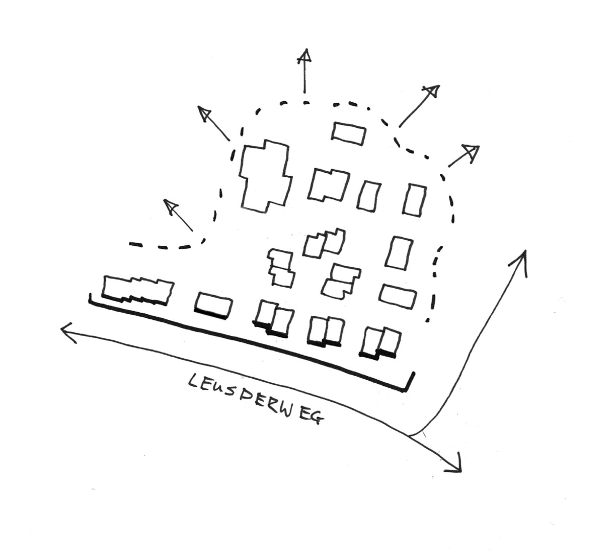 Boceto conceptual. «Common Woods» por Space&Matter.