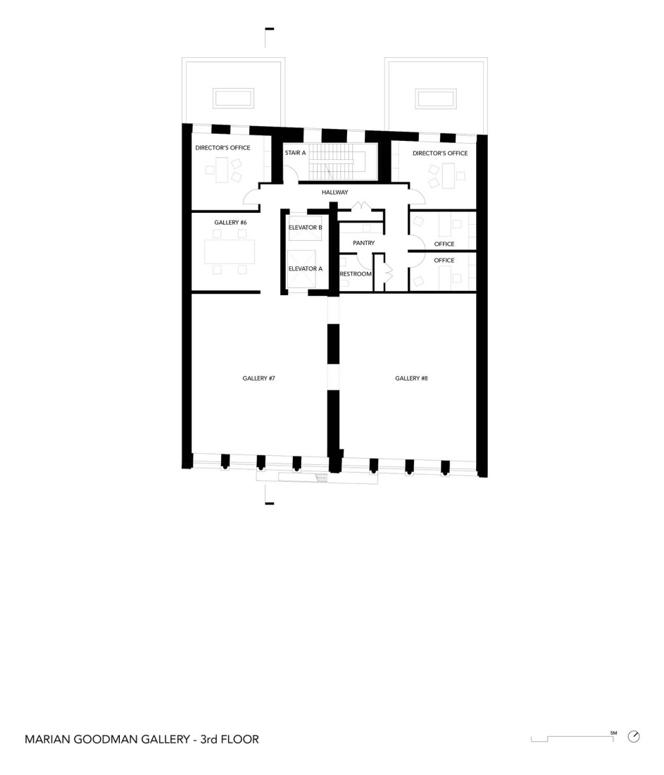 Third floor plan. Marian Goodman Gallery by studioMDA.
