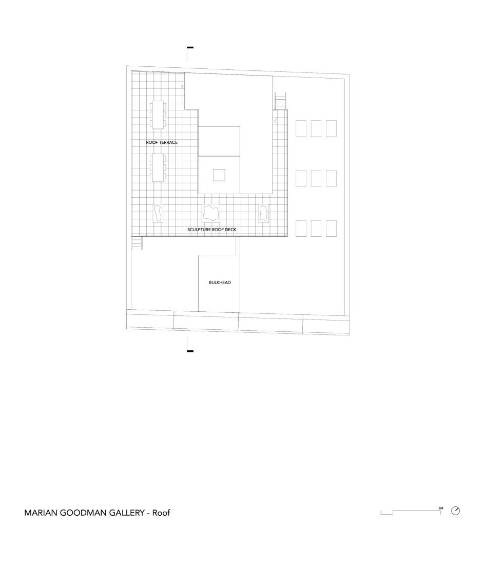 Roof plan. Marian Goodman Gallery by studioMDA.