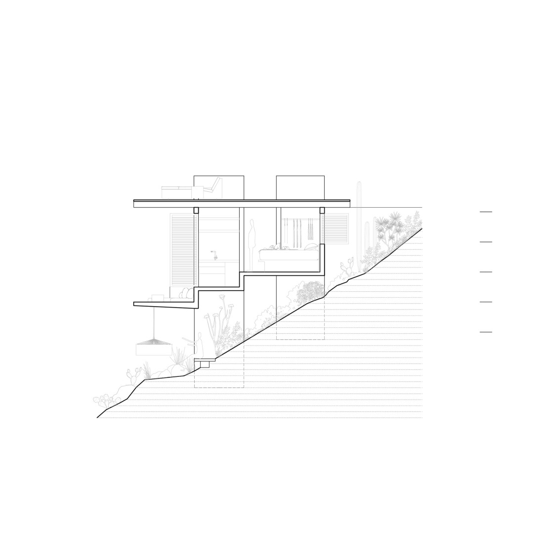 Section. Ten feet House by Studio Font.