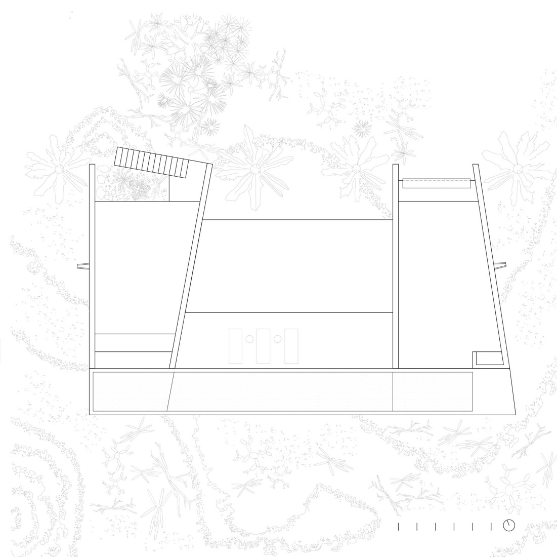 Plano de planta de cubierta. Casa Macahuite por Studiofont.