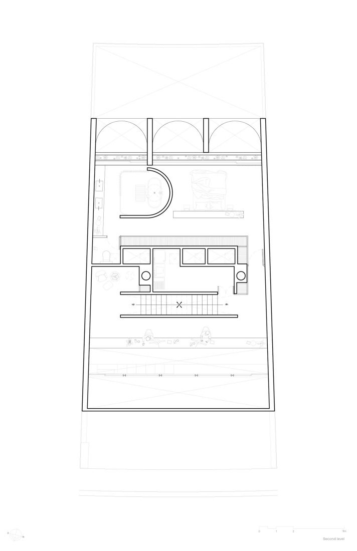 Second floor plan. "Casa Refugio" by Taller Segovia Molina. 