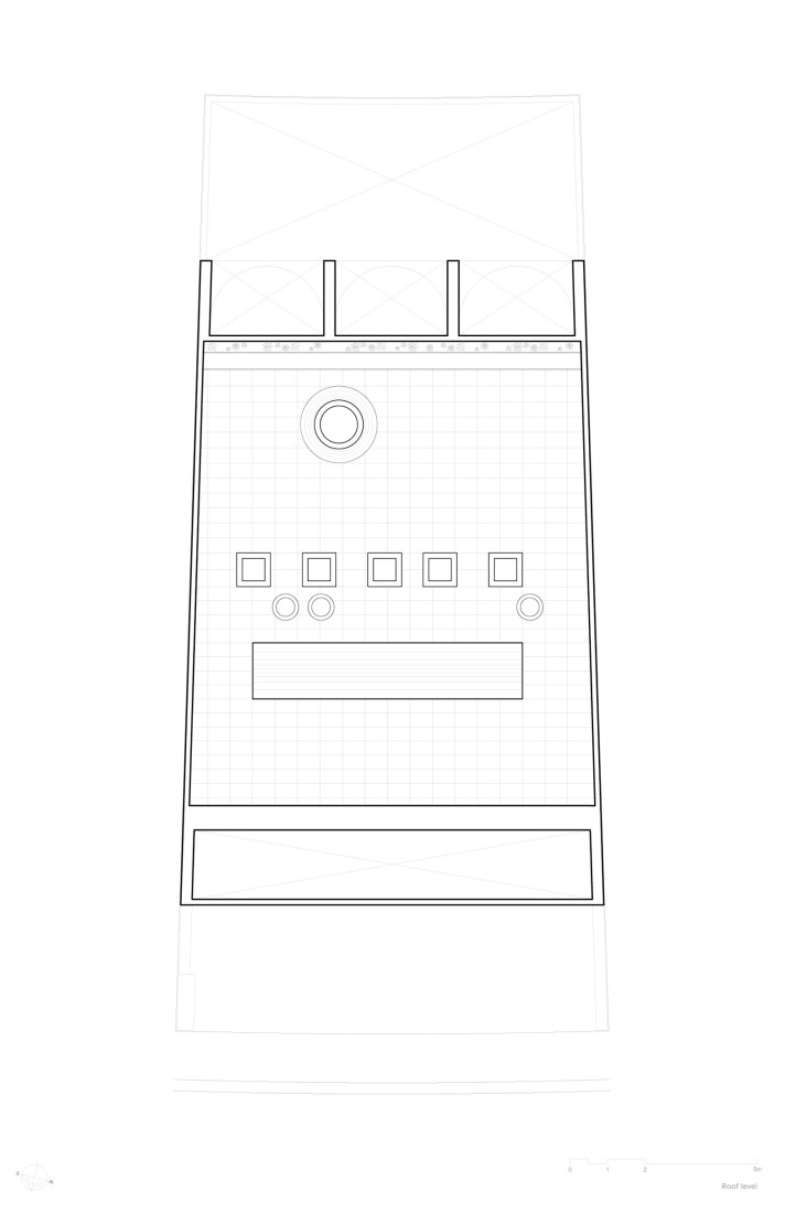 Rooftop floor plan. "Casa Refugio" by Taller Segovia Molina. 