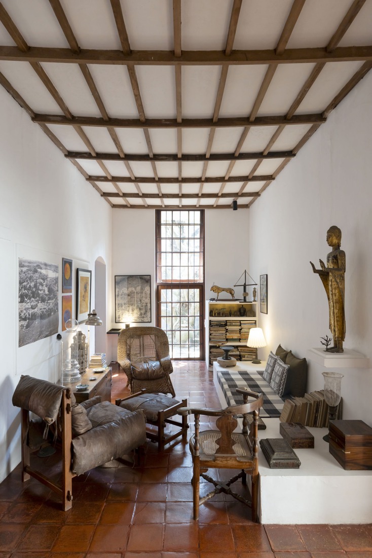 Interior view of living room, Number 11 [House for Geoffrey Bawa], Colombo, Sri Lanka. Photograph by Iwan Baan, 2026.