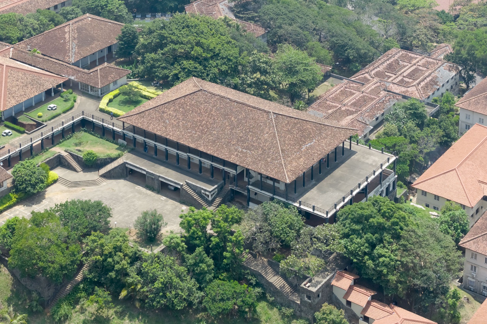 Aerial view, University of Ruhuna, Matara, Sri Lanka. Photograph by Iwan Baan, 2026.
