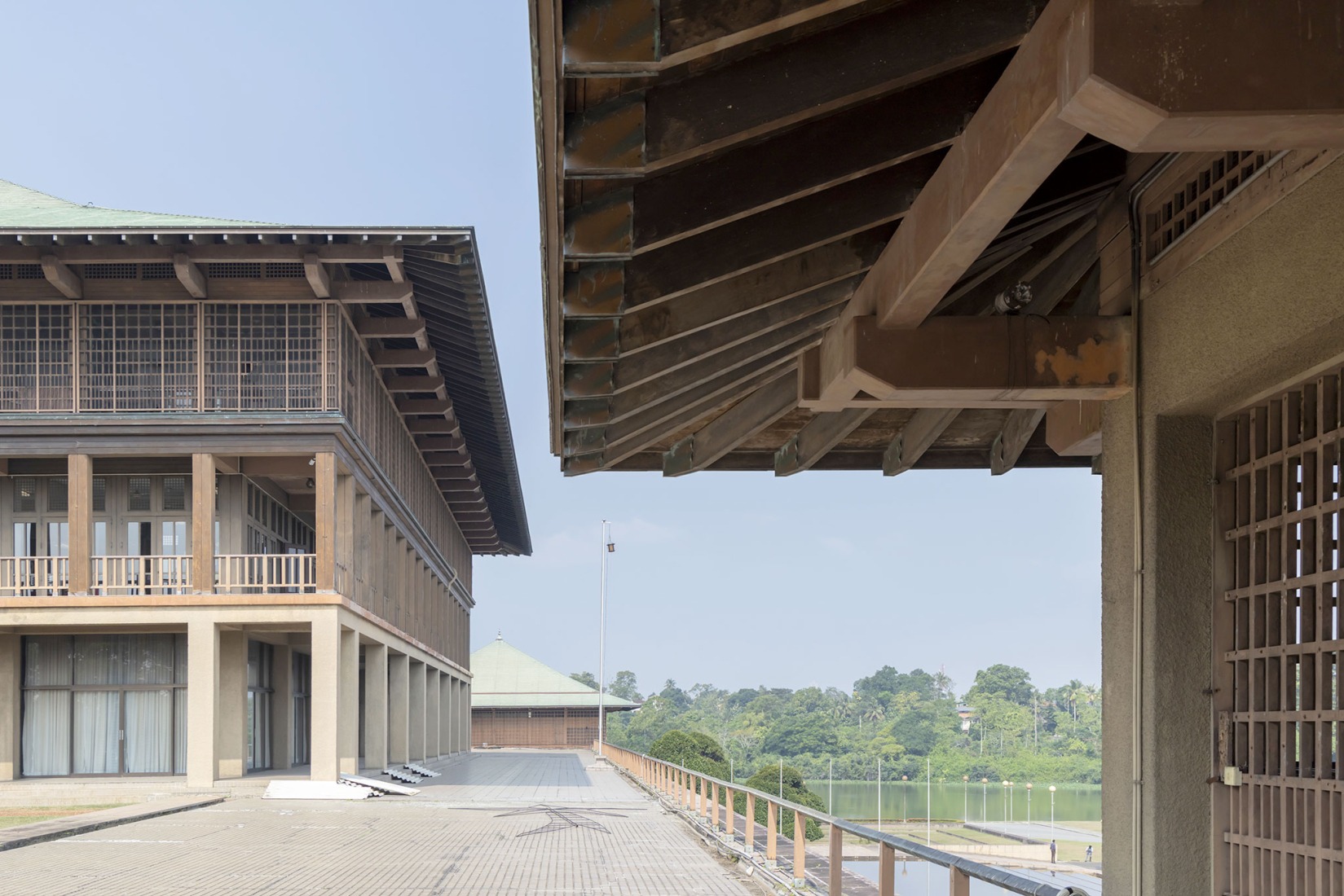 Roof detail, New Sri Lankan Parliament, Kotte, Sri Lanka. Photograph by Iwan Baan, 2026.
