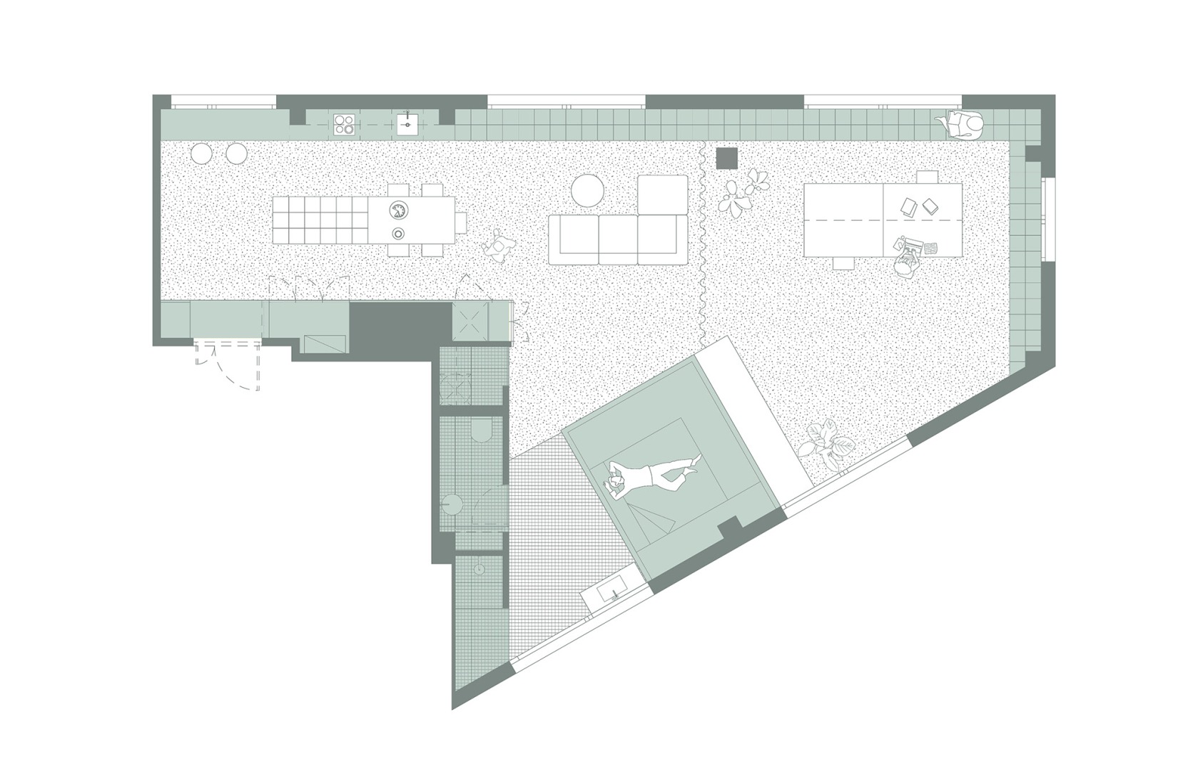 Floor plan. "Espacio Aguacate" by ALE Estudio.