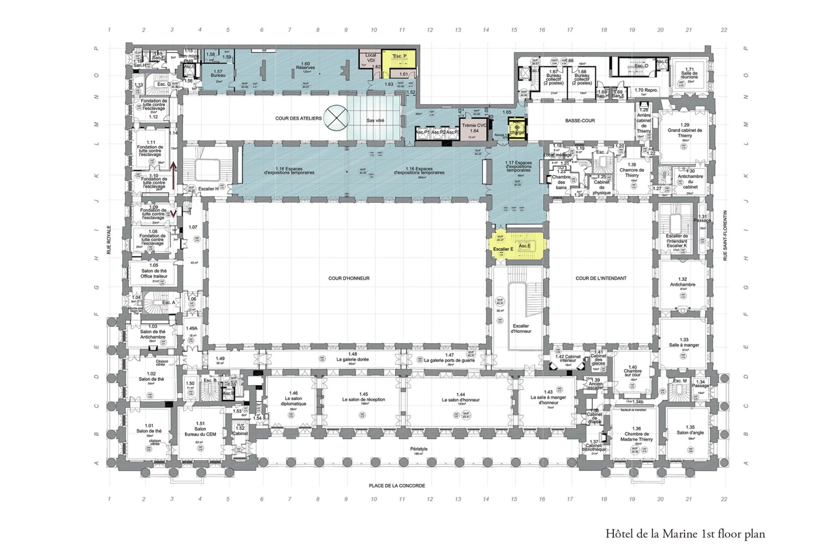 First floor plan. The Al Thani Collection at the Hôtel de la Marine.