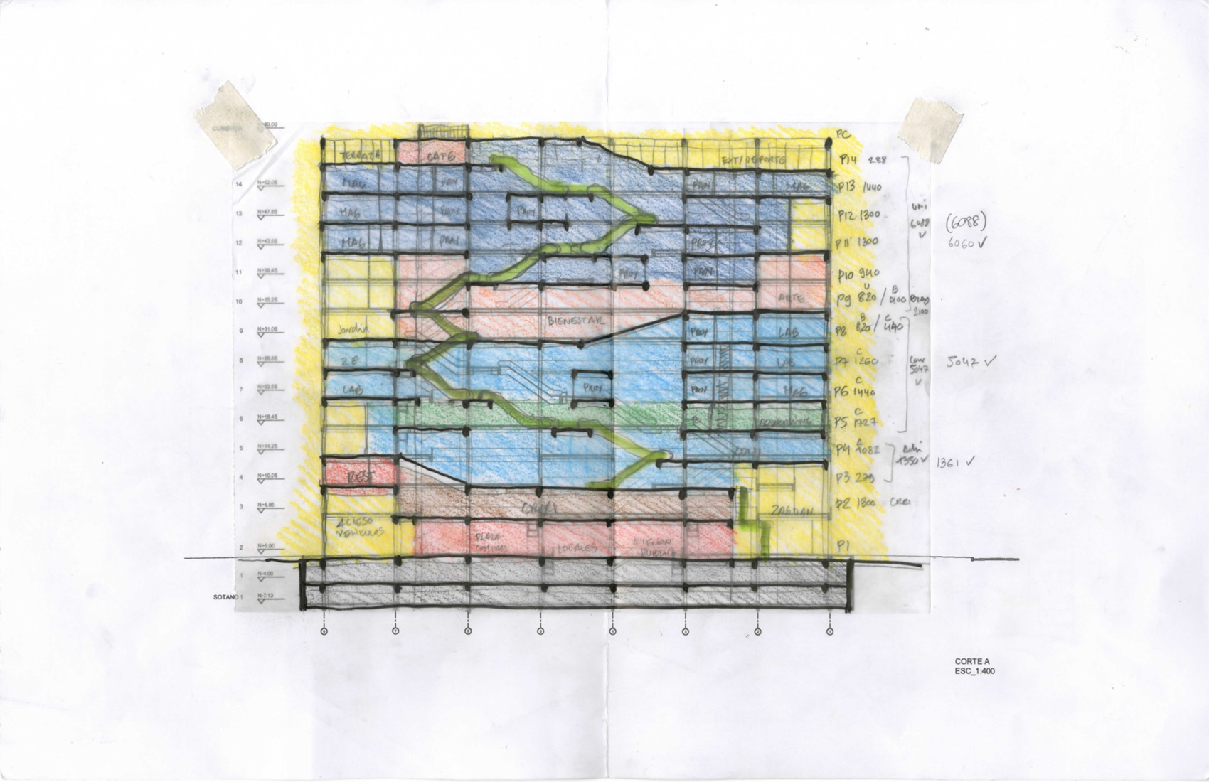 Diagrama. Fundación Universitaria Compensar por Bermúdez Arquitectos.