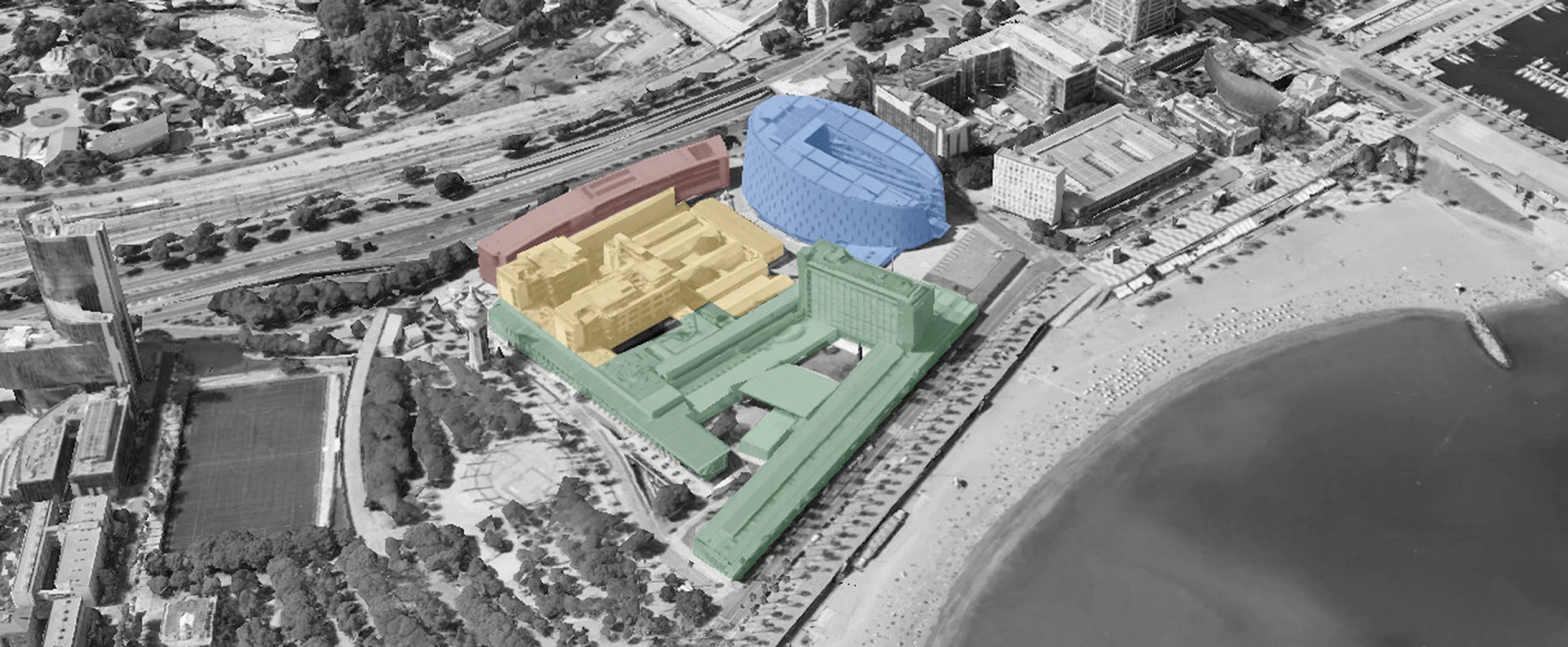 Diagrama de fases de crecimiento. Rehabilitación y ampliación del Hospital del Mar por Brullet-De Luna Arquitectes y PINEARQ. 