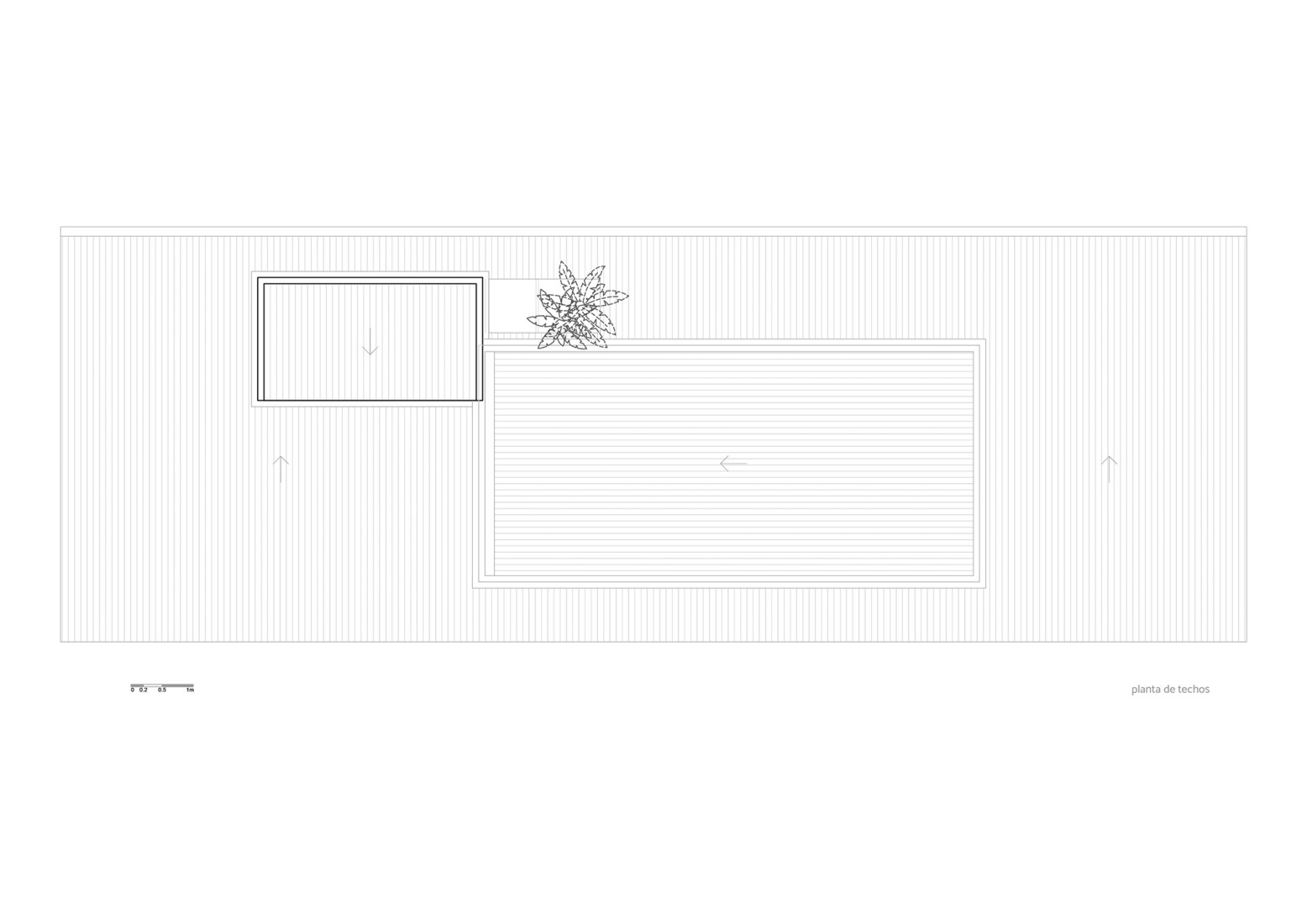 Plano de planta cubiertas. «Autohelado LV Escalada» por DRM Arquitectura.