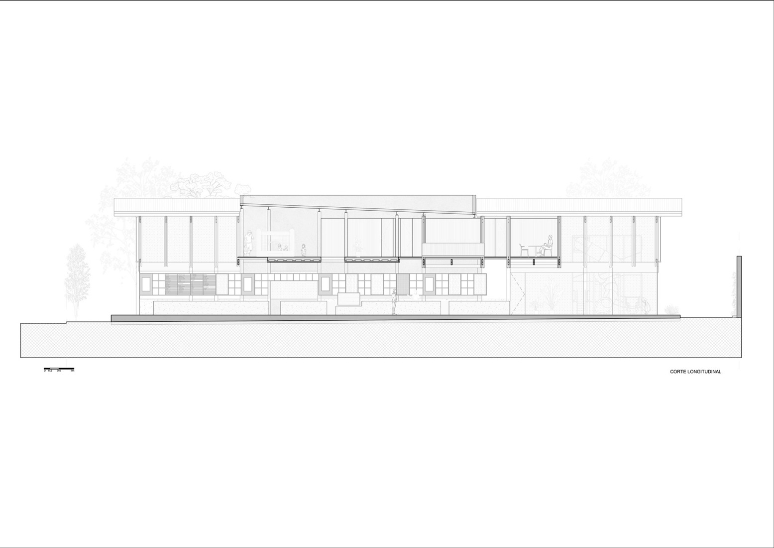 Sección longitudinal. «Autohelado LV Escalada» por DRM Arquitectura.