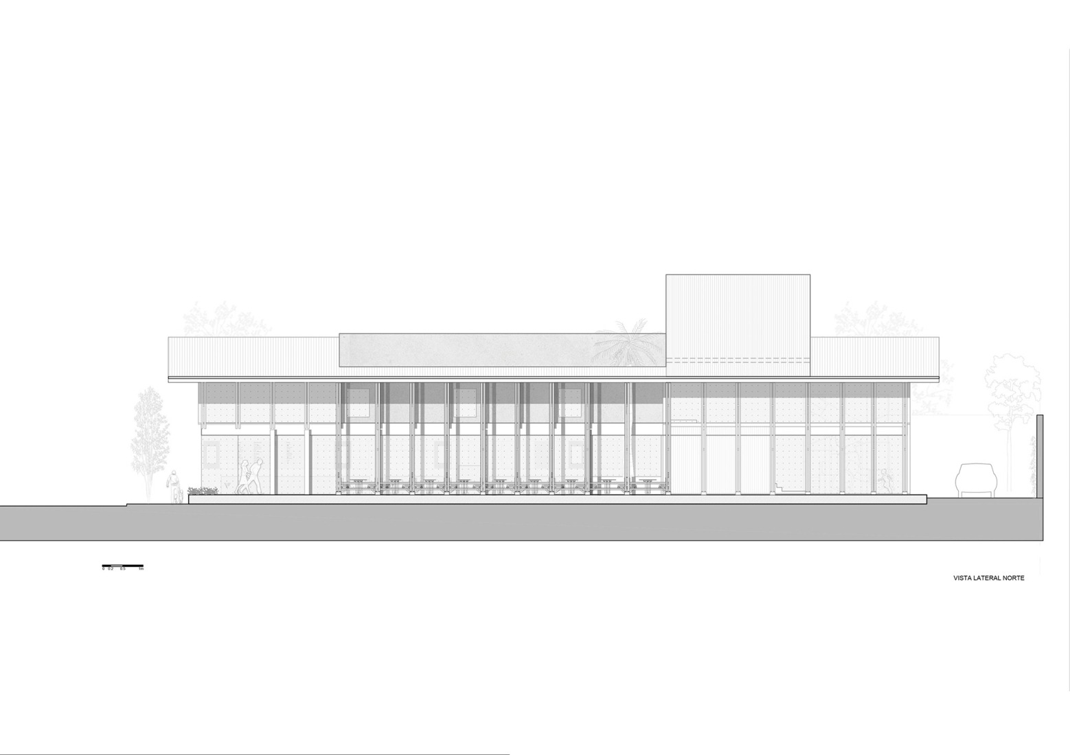 Alzado norte. «Autohelado LV Escalada» por DRM Arquitectura.
