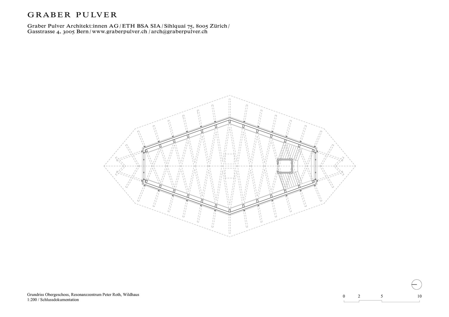 Plano de tercera planta. «Resonance Centre Peter Roth» por Graber Pulver + Martina Hauser.