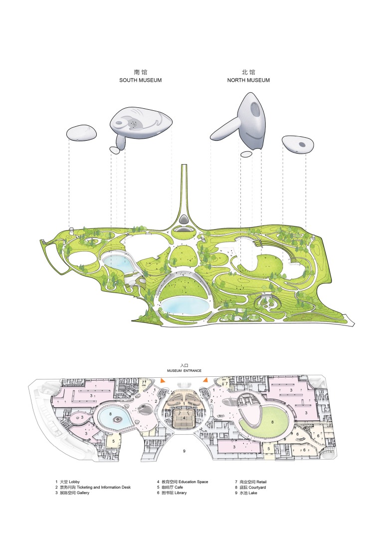Diagrama espacial. Plaza Cultural de la Bahía de Shenzhen por MAD.
