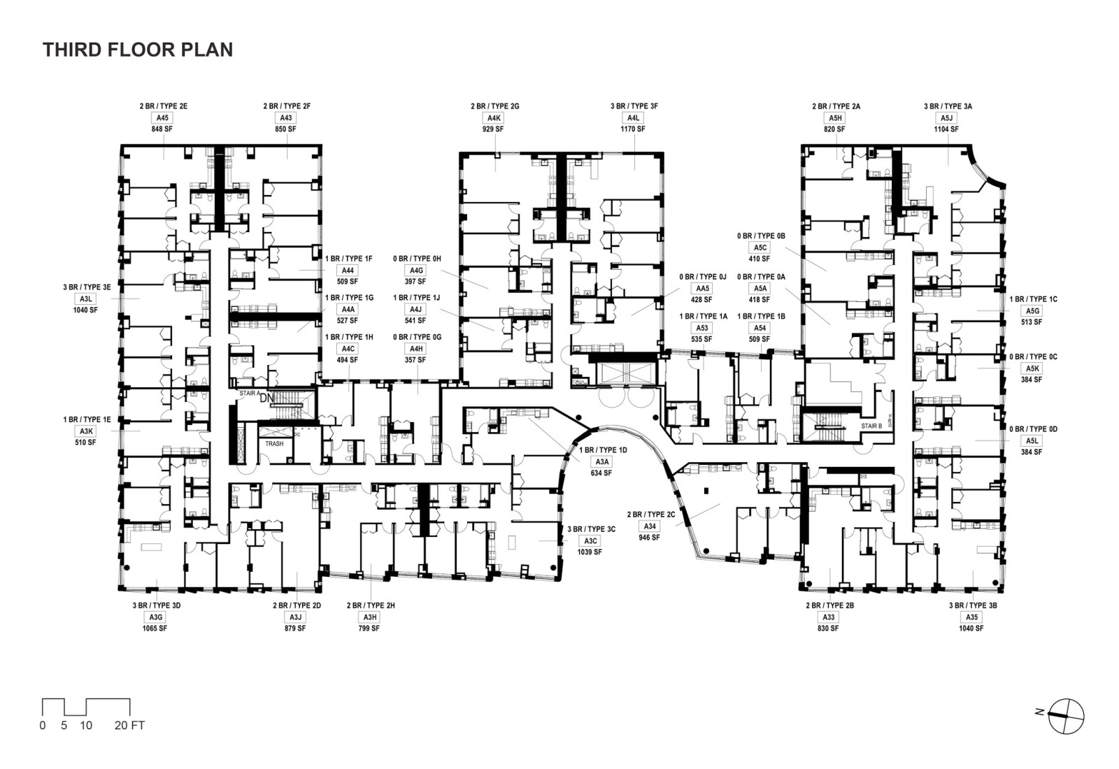 Second floor plan. 730 Stanyan by OMA. 