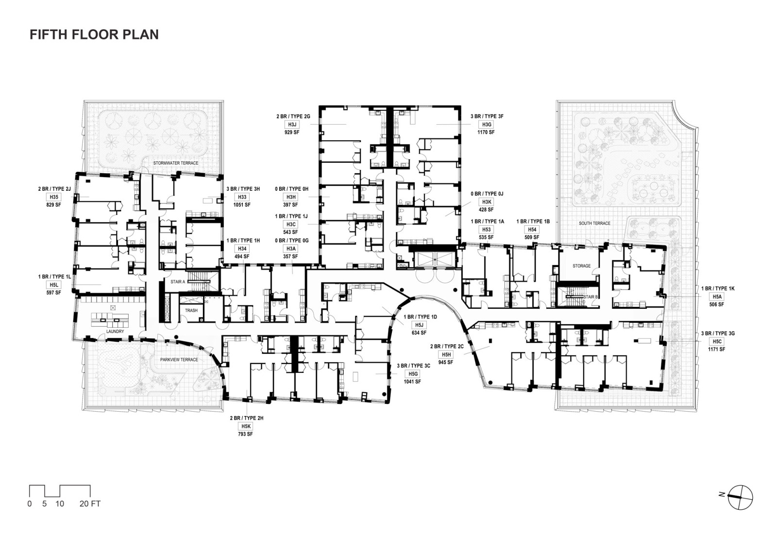 Fourth floor plan. 730 Stanyan by OMA. 