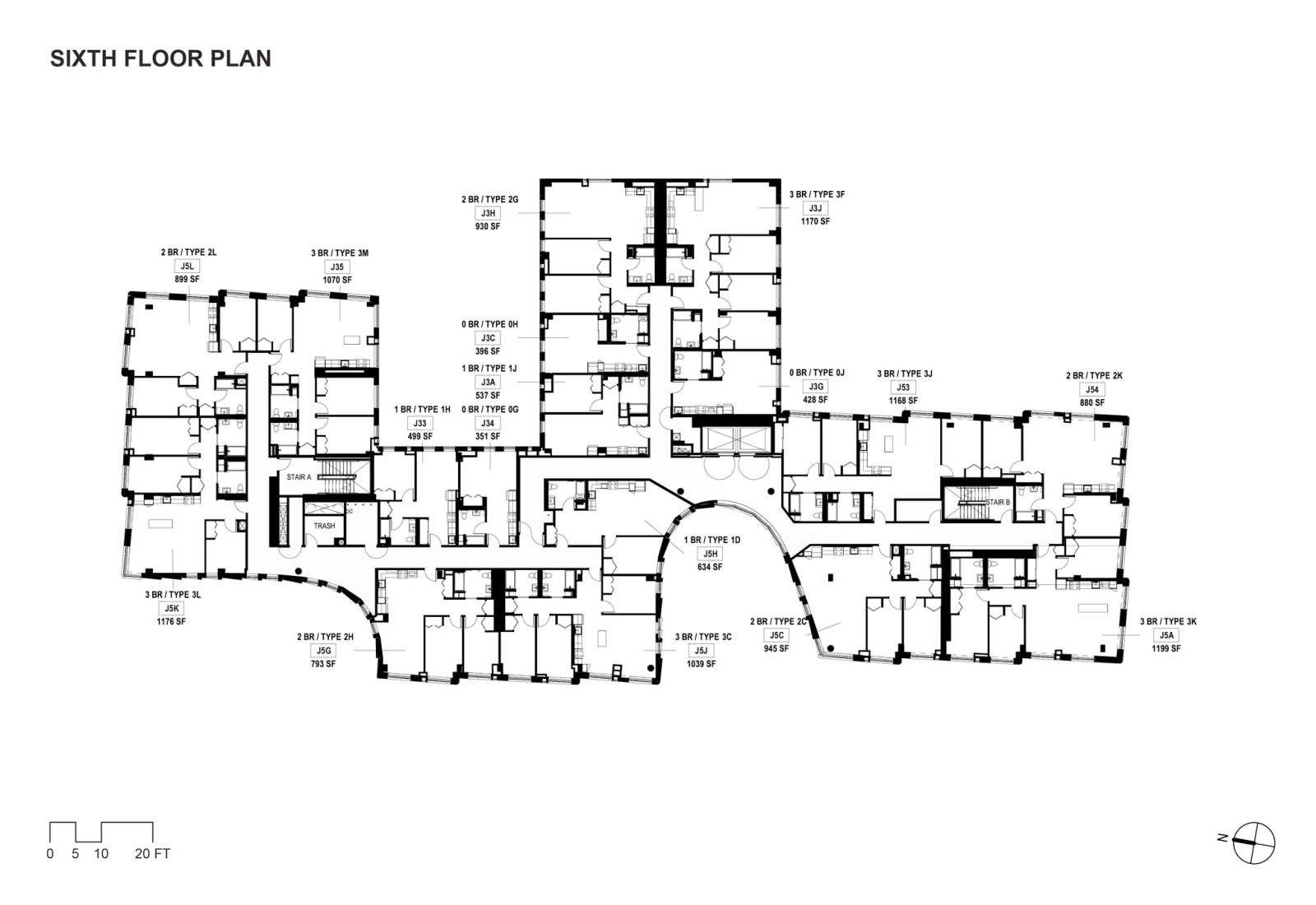 Fifth floor plan. 730 Stanyan by OMA. 
