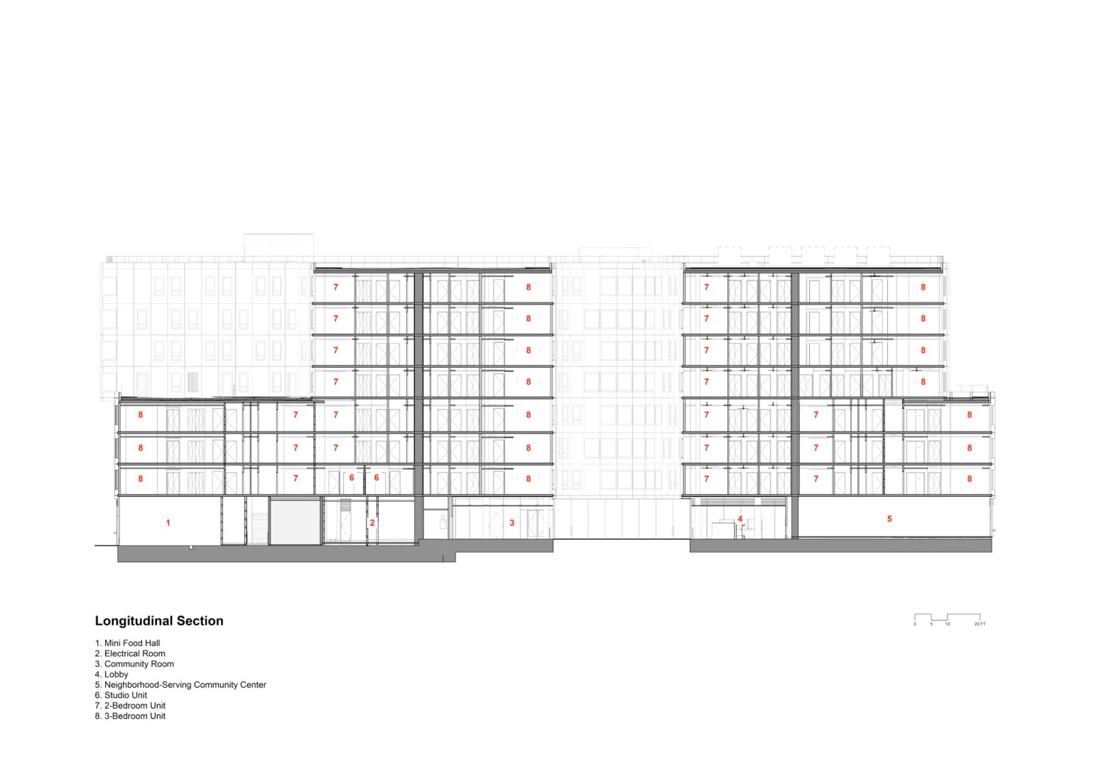 Longitudinal section. 730 Stanyan by OMA. 
