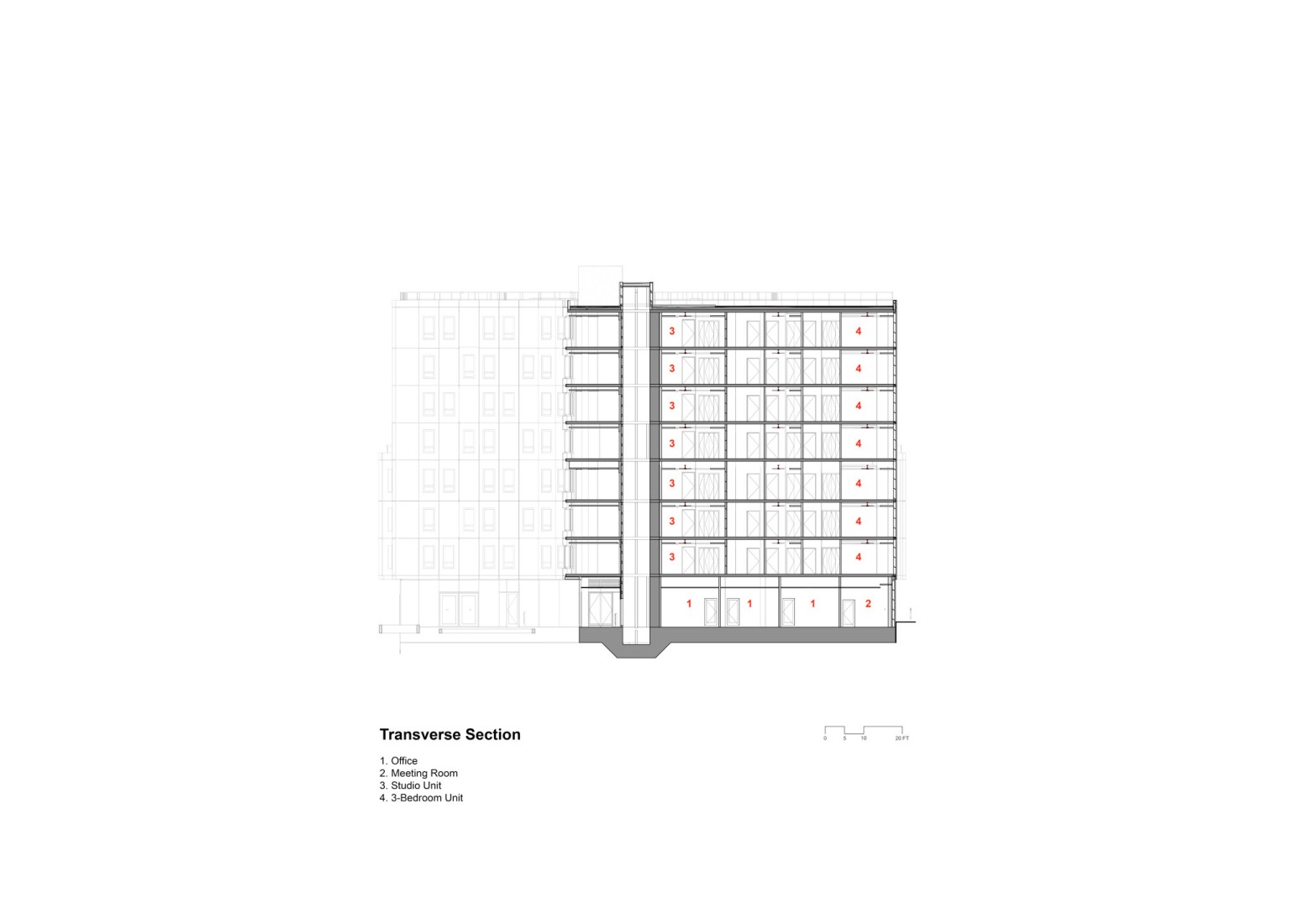 Cross section. 730 Stanyan by OMA. 