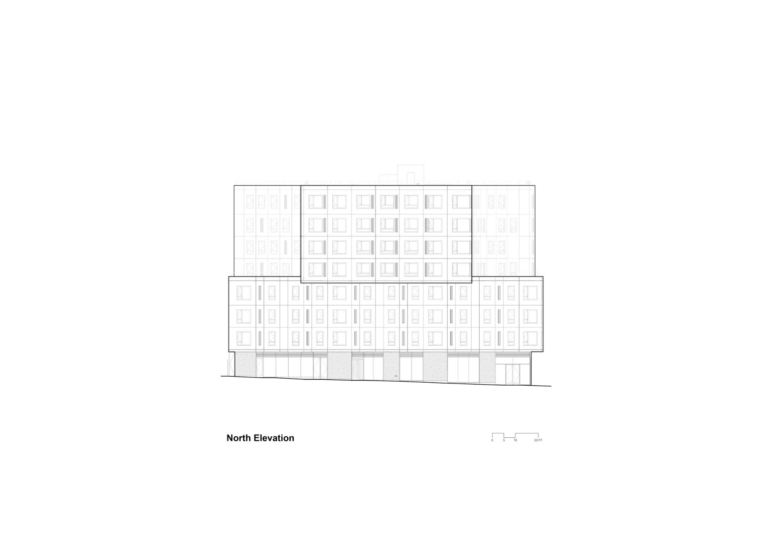 North elevation. 730 Stanyan by OMA. 