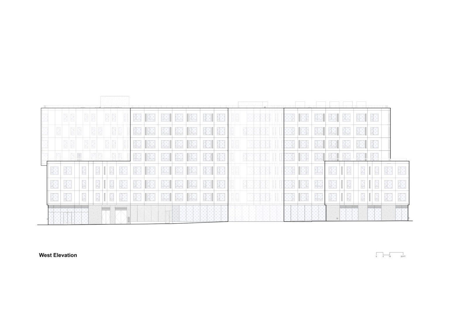 West elevation. 730 Stanyan by OMA. 