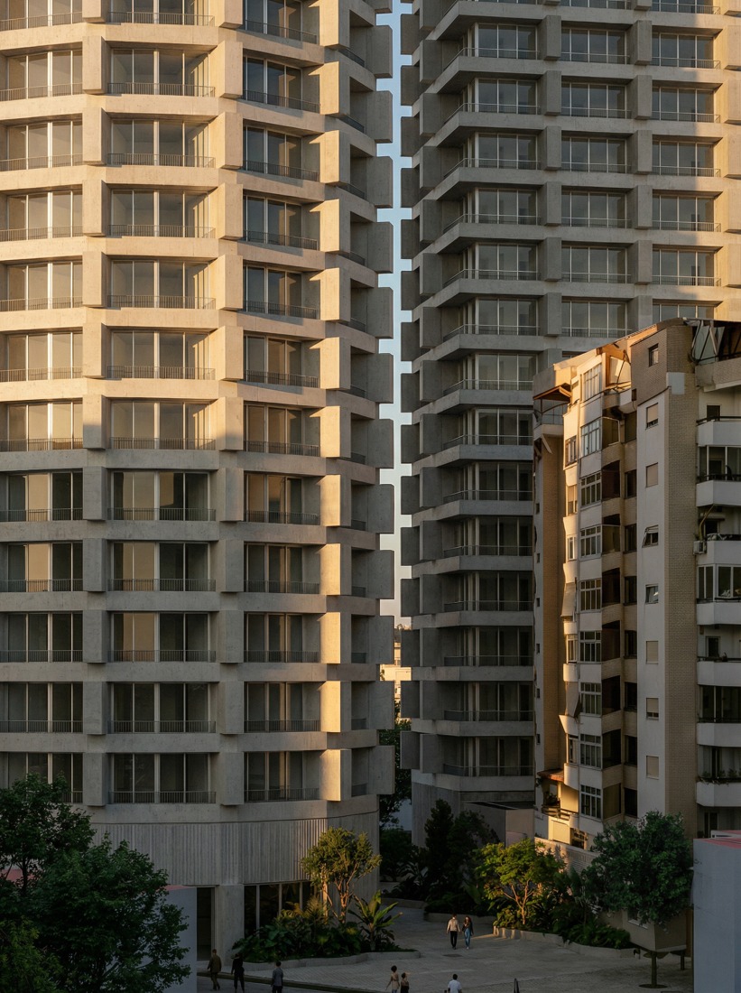 "Duas Towers" by OODA. Rendering by OODA.