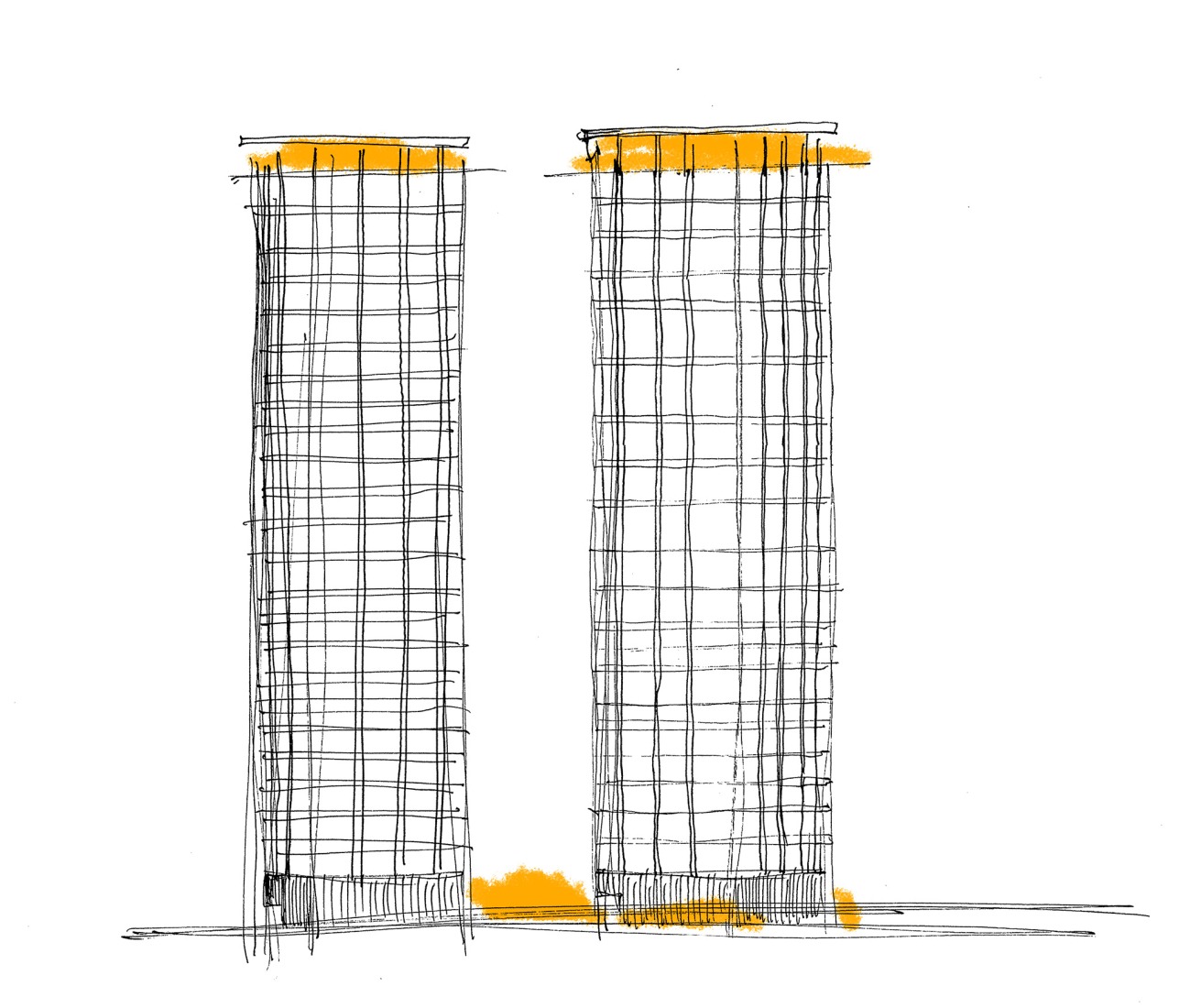 Sketch. "Duas Towers" by OODA.
