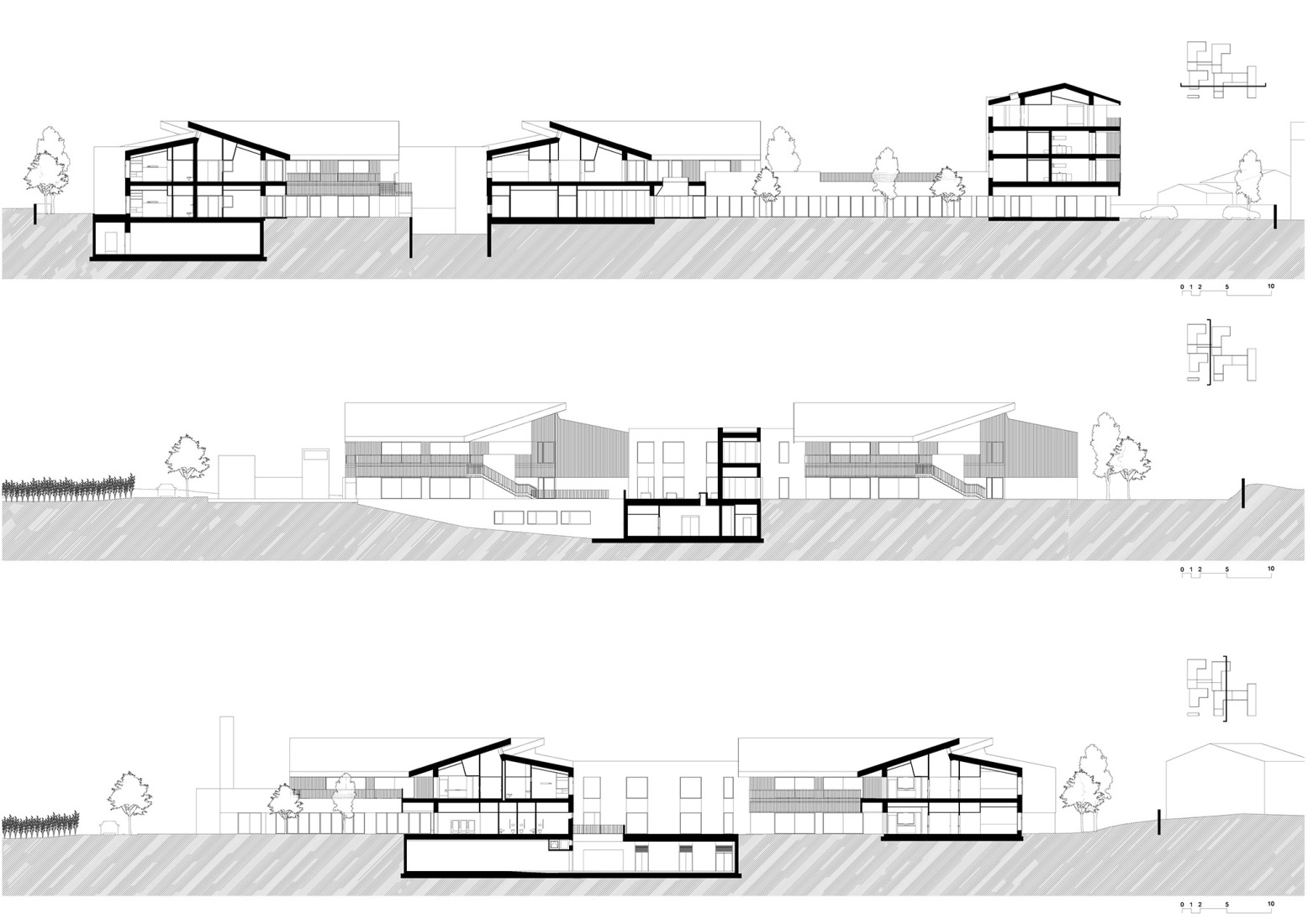 Secciones. Residencia Casa Ella por PINEARQ. 