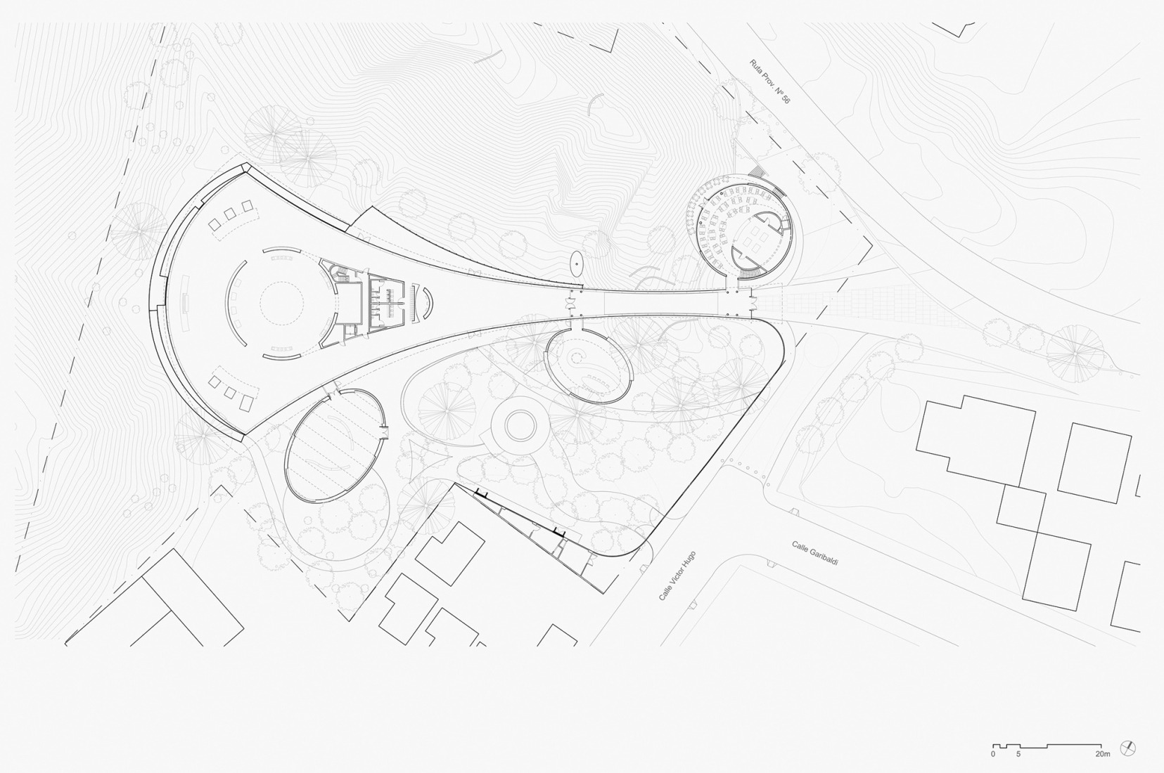 Ground floor plan. Lola Mora Cultural Center by Pelli Clarke & Partners. 