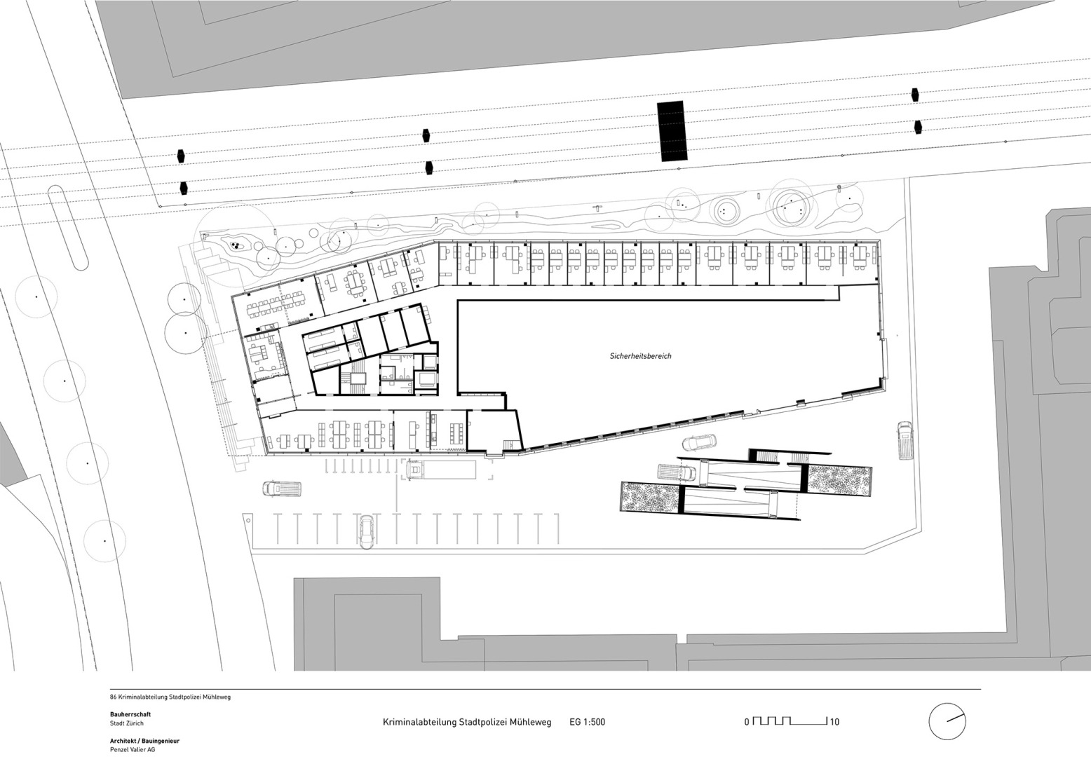 Ground floor plan. Criminal Investigation Department by Penzel Valier.