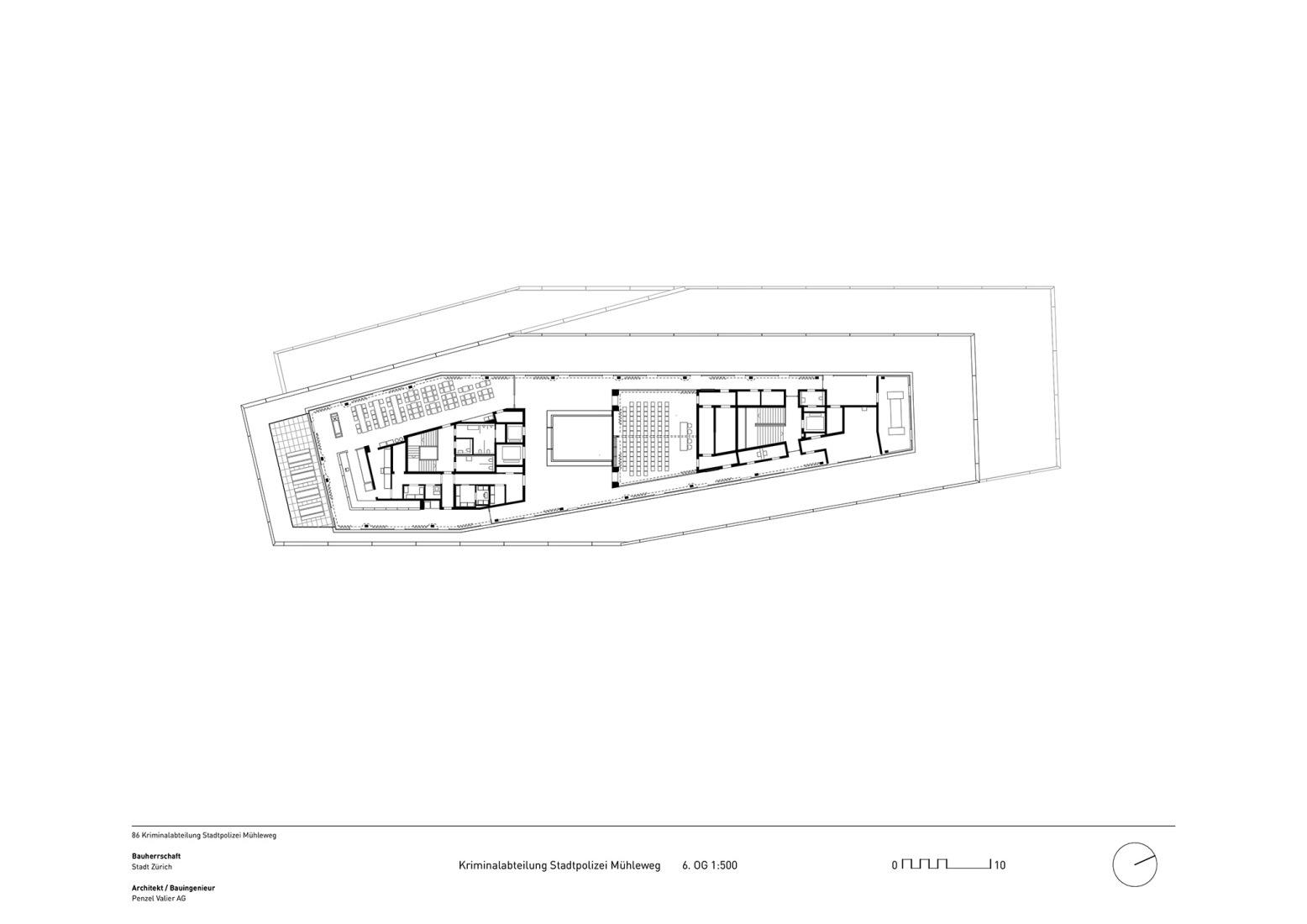 Sixth floor plan. Criminal Investigation Department by Penzel Valier.