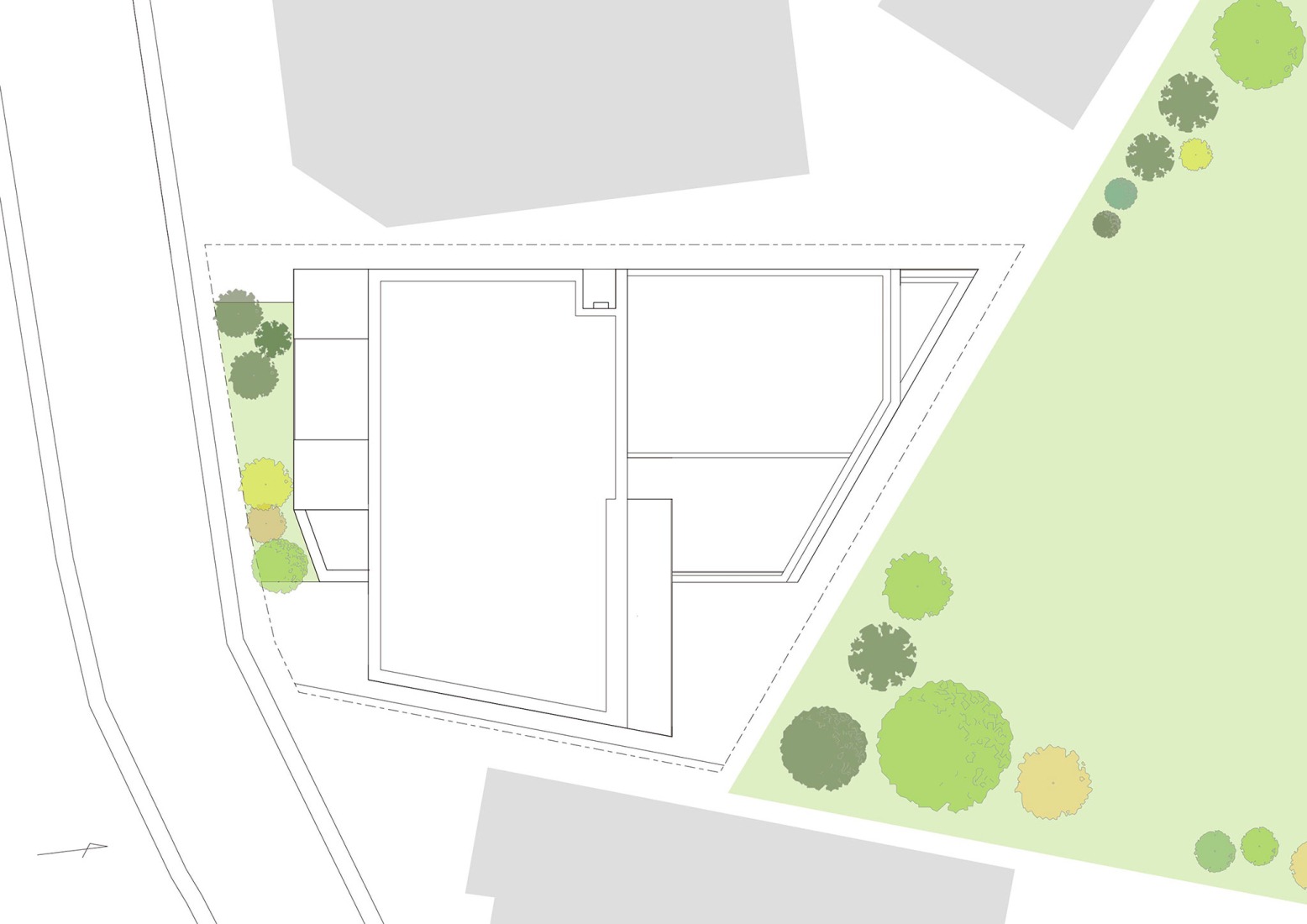 Site plan. Shin-Nakano Trapezoidal by Ryuichi Sasaki Architecture. 