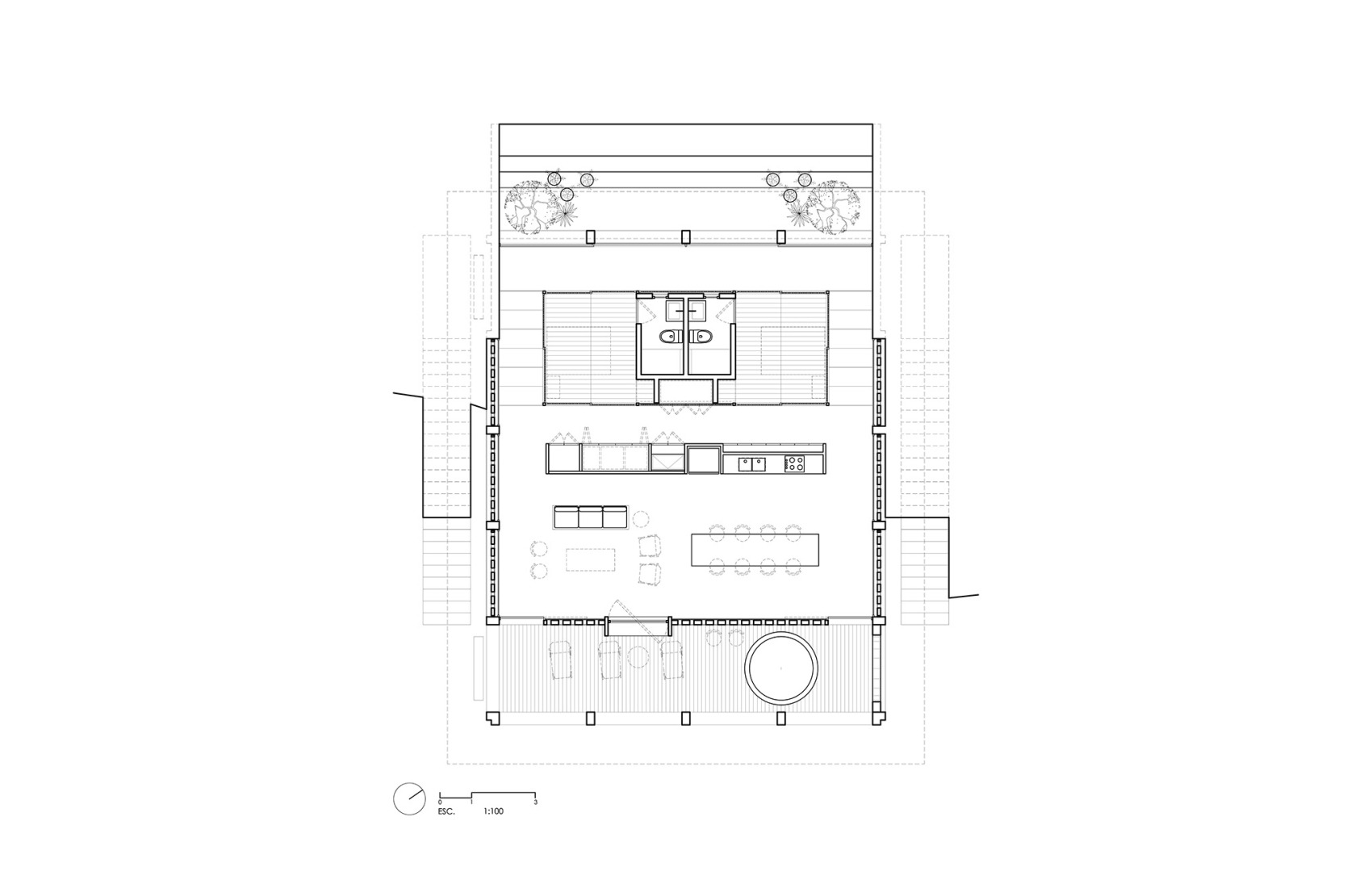 Plano de planta baja. Casa Eva por S-AR.