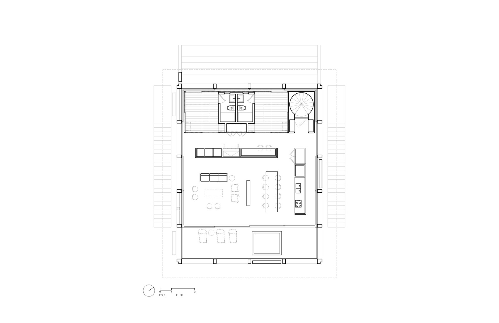 Plano de segunda planta. Casa Eva por S-AR.