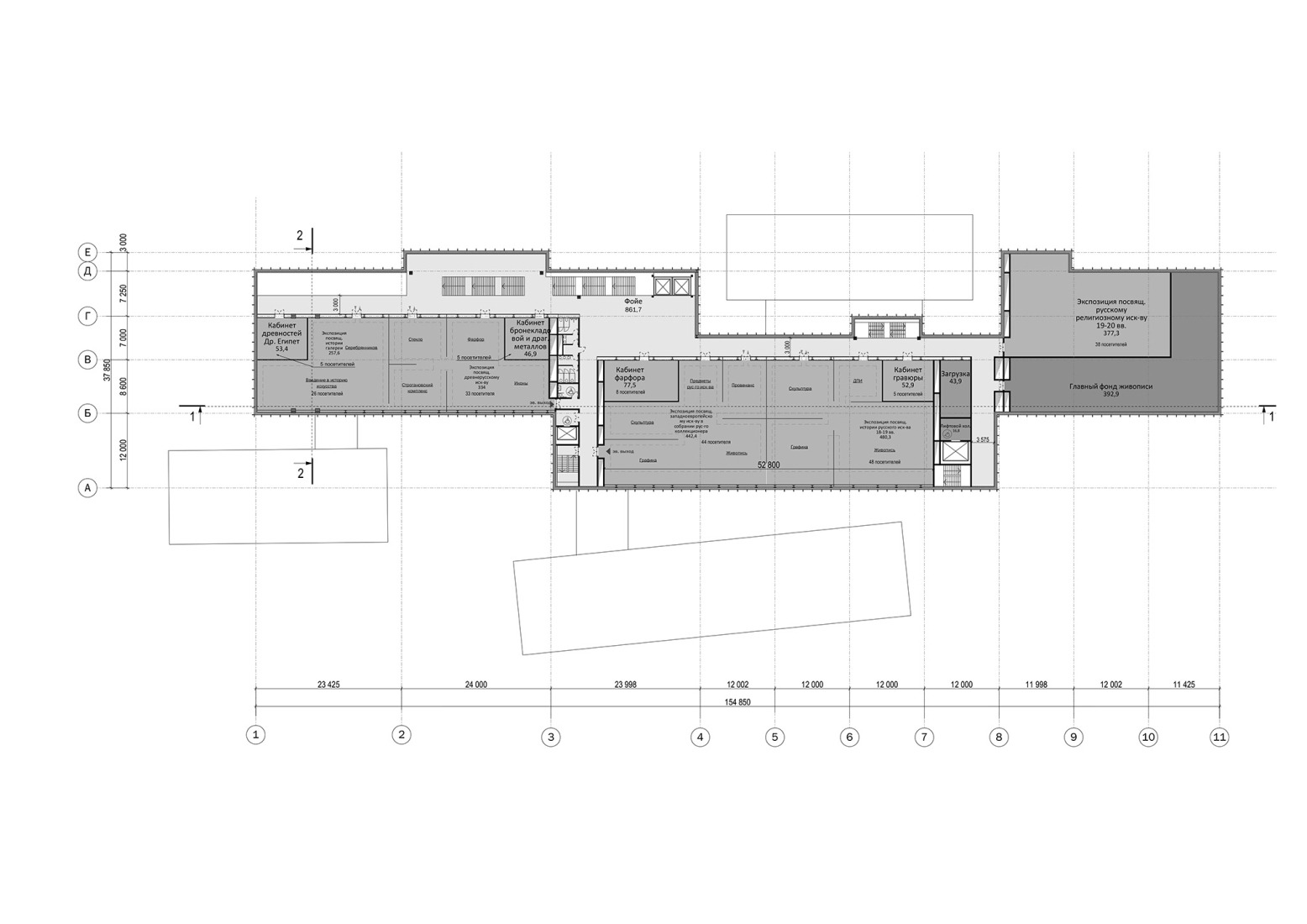 First floor plan. Perm State Art Gallery by SPeeCH.