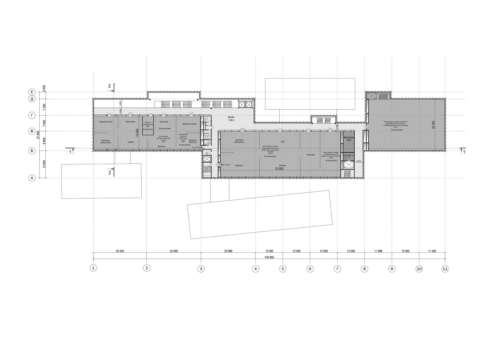 Second floor plan. Perm State Art Gallery by SPeeCH.