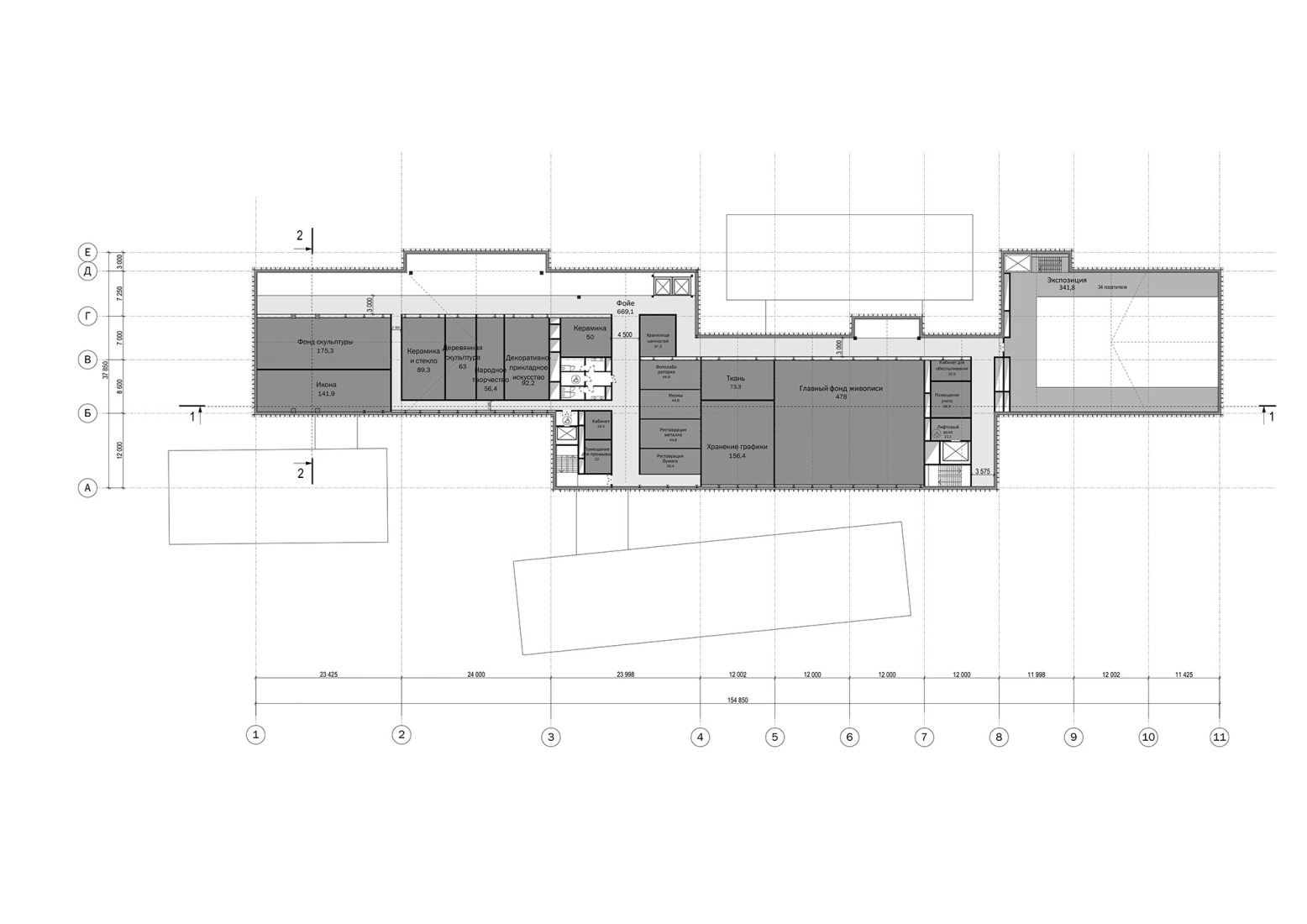 Third floor plan. Perm State Art Gallery by SPeeCH.