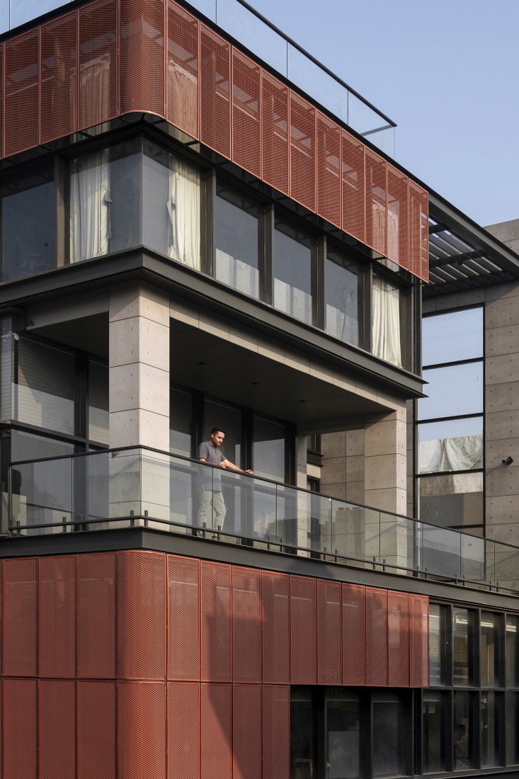 "Screened Spaces" by Studio UF+O. Photograph by Vivek Eadara.