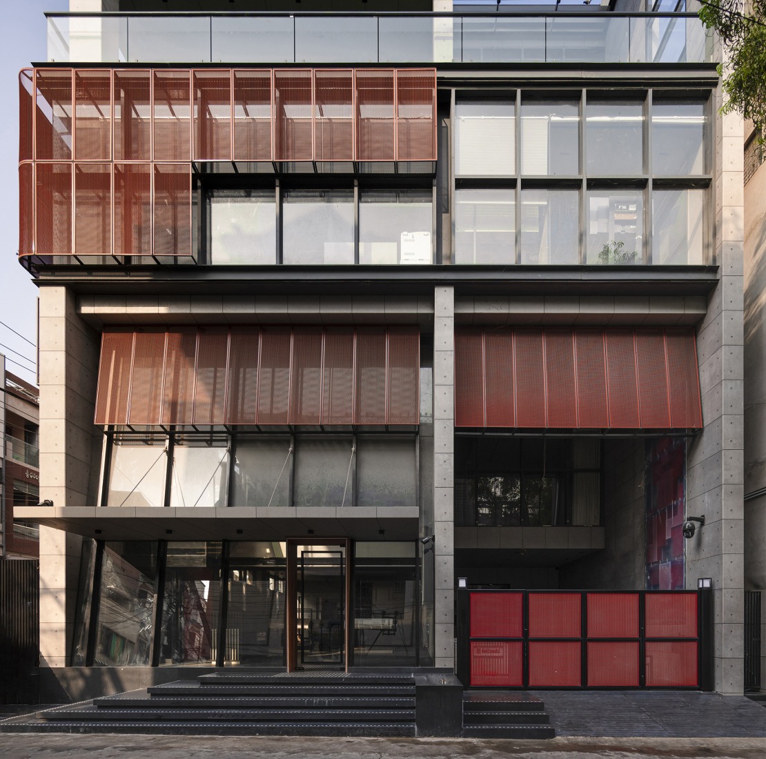 "Screened Spaces" by Studio UF+O. Photograph by Vivek Eadara.