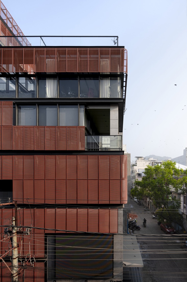 "Screened Spaces" by Studio UF+O. Photograph by Vivek Eadara.