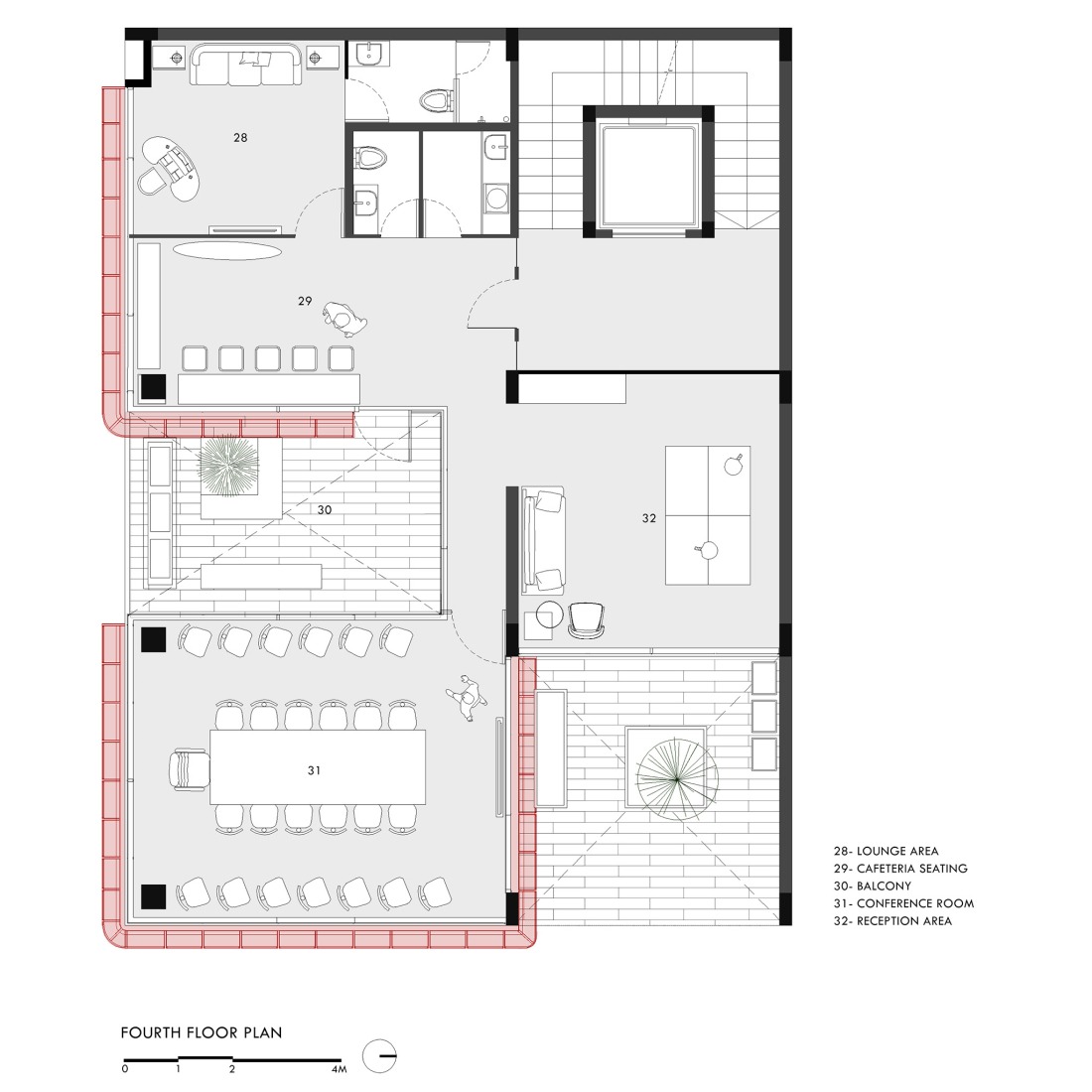 Fourth floor plan. "Screened Spaces" by Studio UF+O.