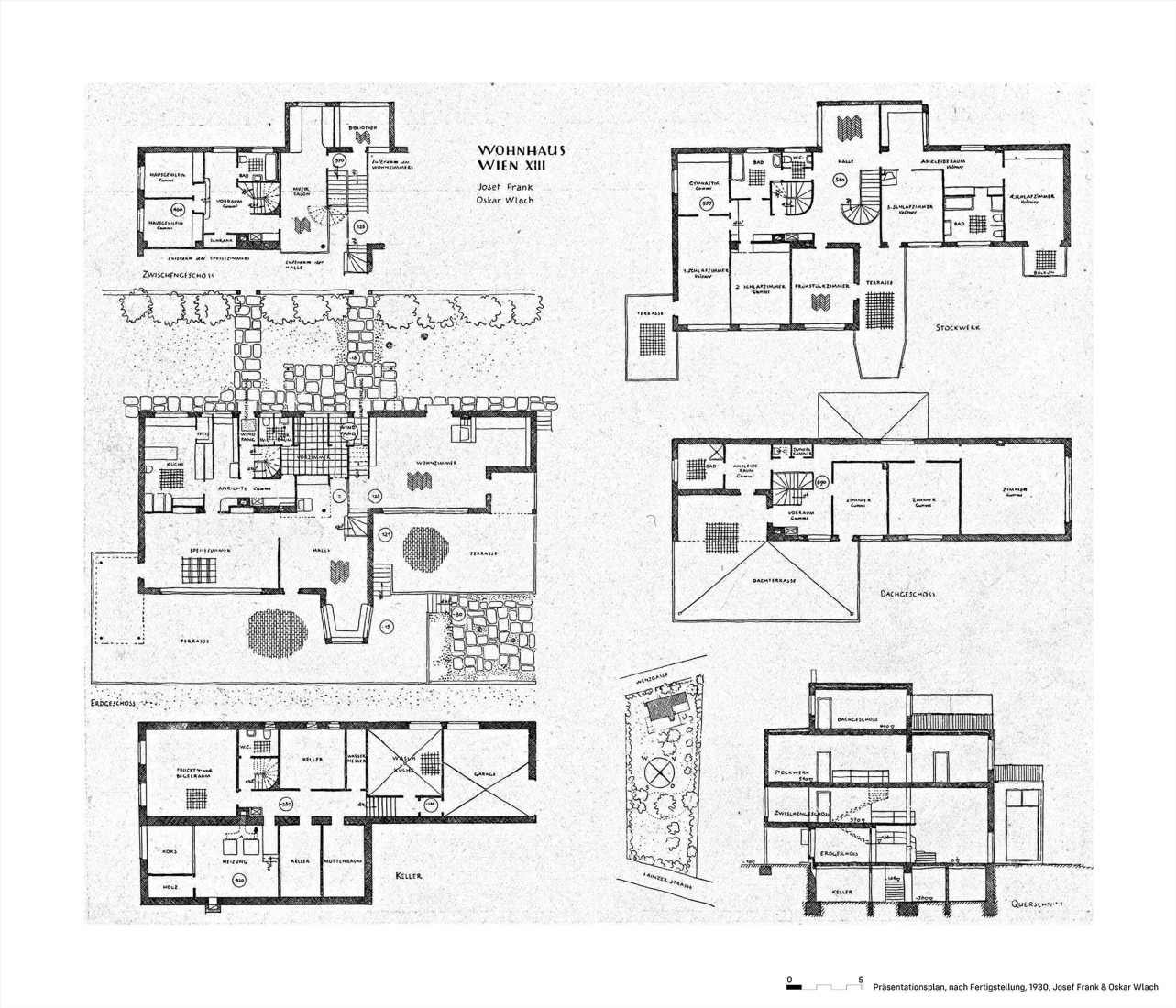 Floor plans 1930. Villa Beer by Josef Frank and Oskar Wlach. 