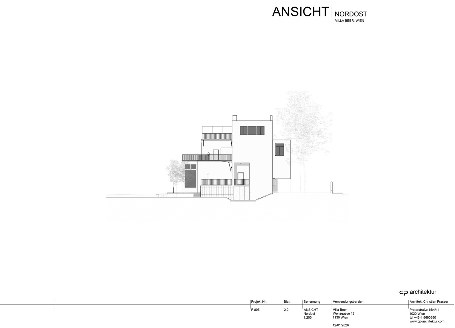Northeast elevation. Villa Beer by Josef Frank and Oskar Wlach.  RenoNortheast elevation. Villa Beer by Josef Frank and Oskar Wlach. Renovation by Christian Prasser. vation by Christian Prasser. 