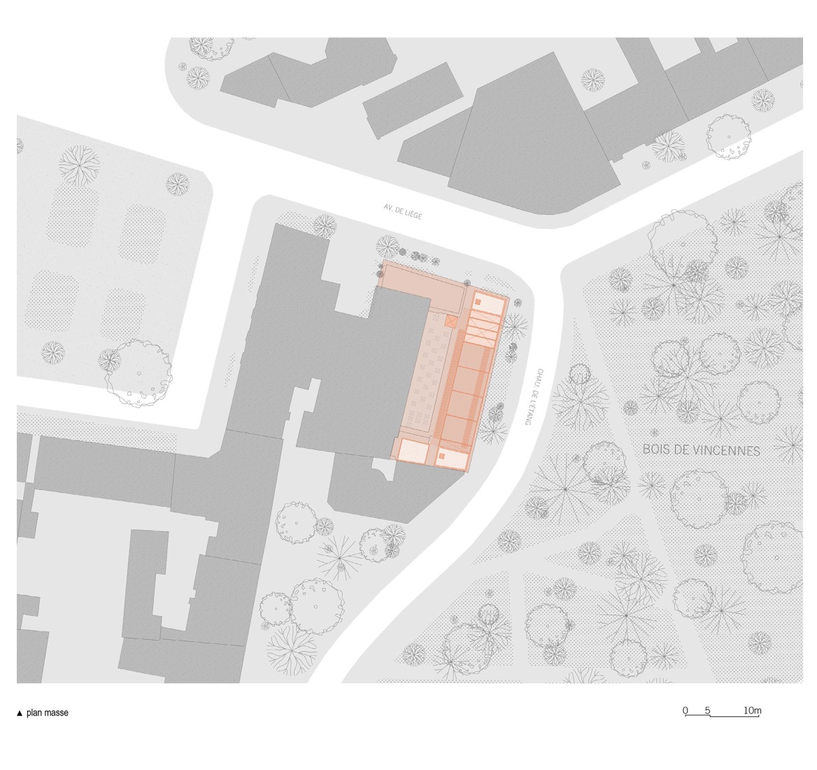 Plano de situación. Mediateca en Saint-Mandé por Antonio Virga. 