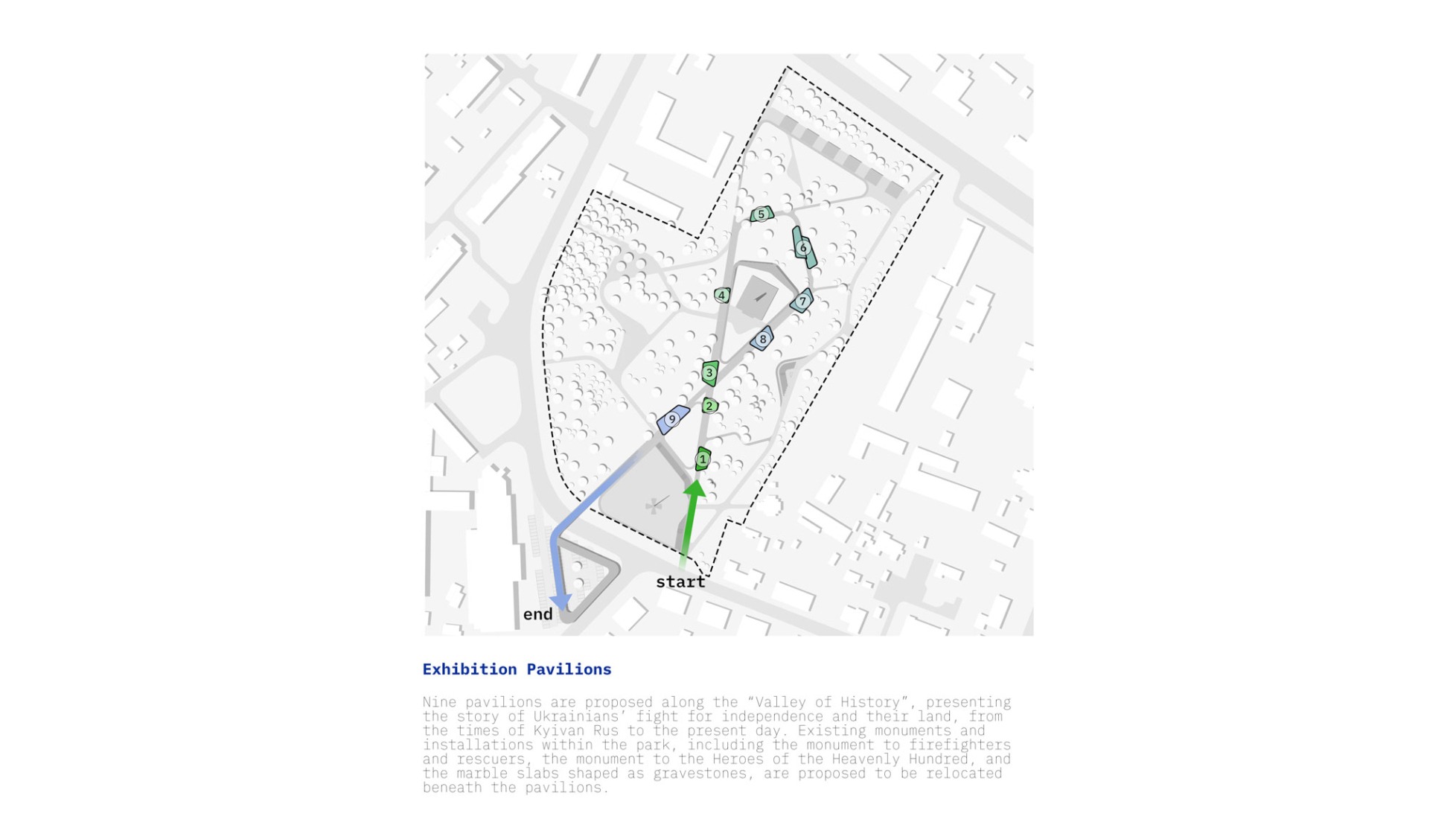 Diagrama. Parque Gloria y Libertad, de Aranchii Architects.