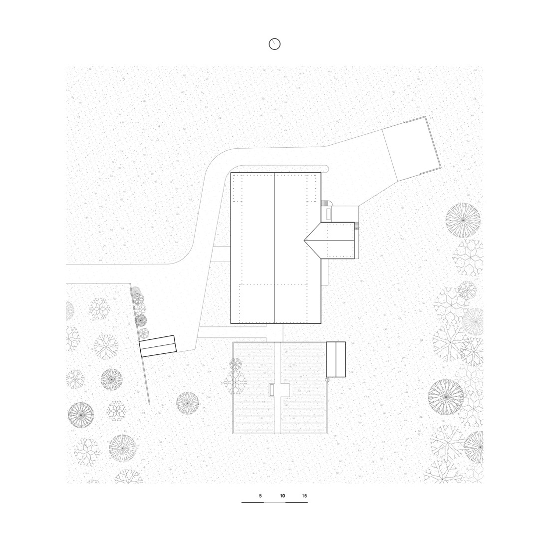 Plano de situación. La Granja Invertida por Bard Yersin Architectes.